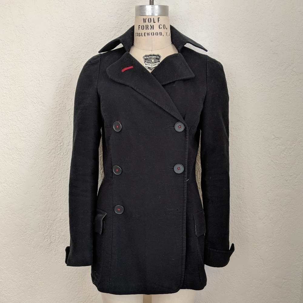 Felt Military Style Pea Coat